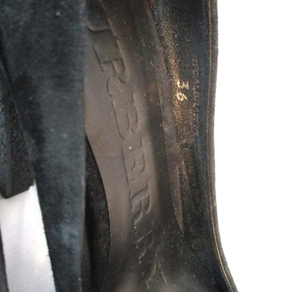 NEW BURBERRY Suede Leather High Heel Platform Shoe - Picture 4 of 7